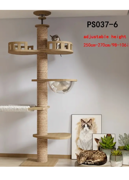 Multi-Level Adjustable and Durable Premium Quality Floor to Ceiling CAT Tree