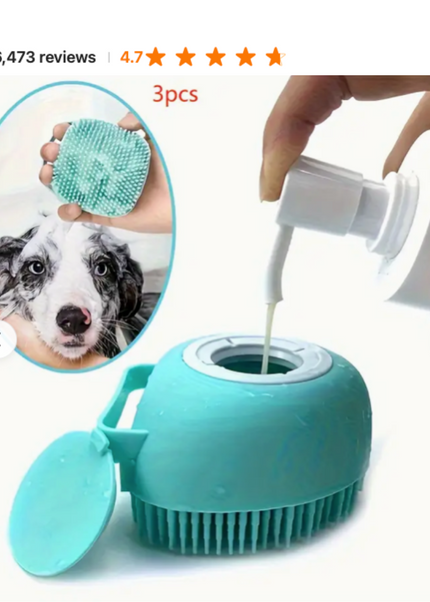 Silicon Pet Shampoo Massage Brush for Dogs & Cats