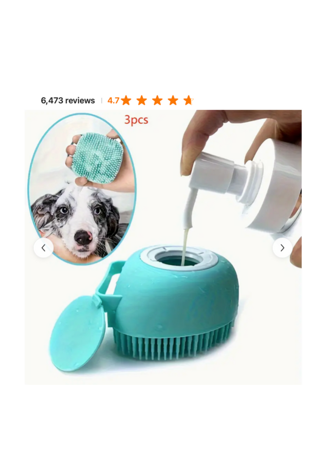 Silicon Pet Shampoo Massage Brush for Dogs & Cats