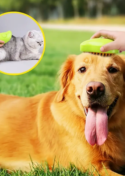 Three-In-One Steam Cleaning Cat Brush for Massage, Removing Loose Hair & Grooming