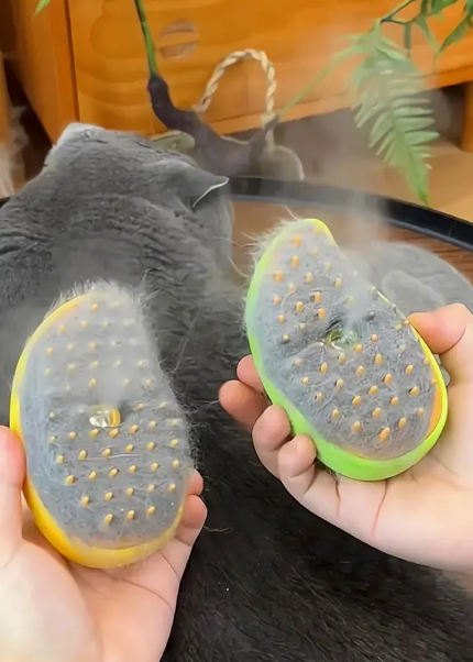 Three-In-One Steam Cleaning Cat Brush for Massage, Removing Loose Hair & Grooming