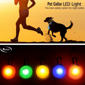 LED USB Charging Dog Collar &  LED Pendant Tag with Batteries