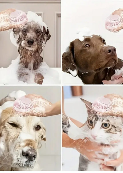 Silicon Pet Shampoo Massage Brush for Dogs & Cats